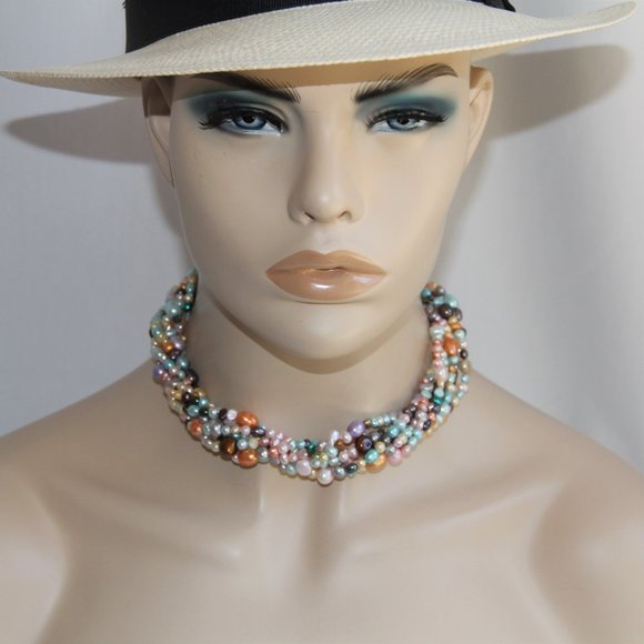 Sterling Silver 7-Strand Pearl Necklace - Picture 6 of 14